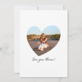 レトロSweet sixteen誕生日パーティフォトホワイト 招待状 (裏面)