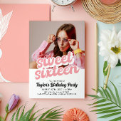 レトロSweet sixteen誕生日招待状 招待状