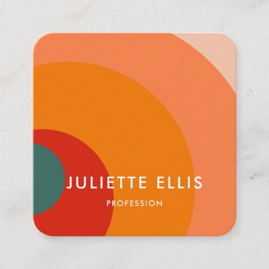 レトロSwirlBusinessカード スクエア名刺 (正面)