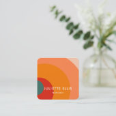 レトロSwirlBusinessカード スクエア名刺 (スタンド正面)