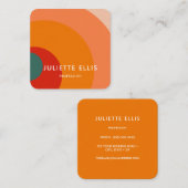 レトロSwirlBusinessカード スクエア名刺 (正面/裏面)