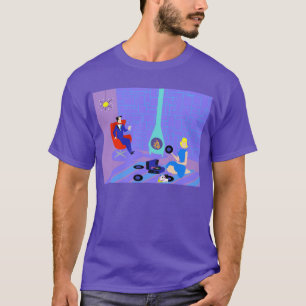レトロTシャツを家庭で均等にします Tシャツ