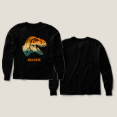 レトロTレックス恐竜Tシャツ (デザイン 正面＆背面)