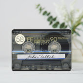 レトロT1カセットテープ50th誕生日パーティーInv 招待状 (スタンド正面)