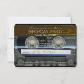 レトロT1カセットテープ50th誕生日パーティーInv 招待状 (裏面)
