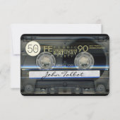 レトロT1カセットテープ50th誕生日パーティーInv 招待状 (正面)