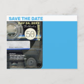 レトロT1 Audiotape 50th誕生日パーティー日救付P インビテーションポストカード (裏面)