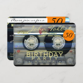 レトロT2カセットテープ50th誕生日パーティーInv 招待状