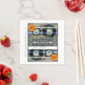 レトロT2 Audiotape 50th birthday パーソナライズされた PN スタンダードカクテルナプキン (インサイチュ)
