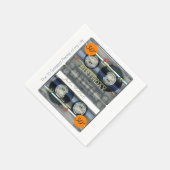 レトロT2 Audiotape 50th birthday パーソナライズされた PN スタンダードカクテルナプキン (角)