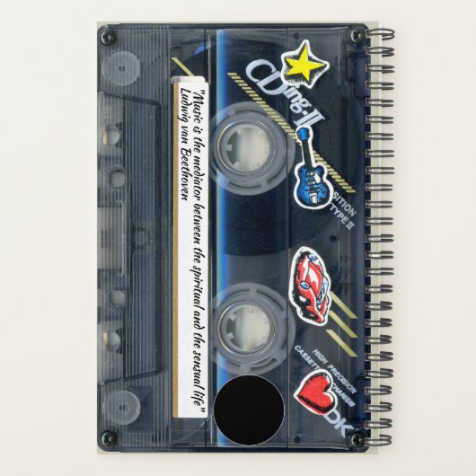 レトロT3オーディオテープミュージック引用文パーソナライズされたPL プランナー手帳 (裏面)