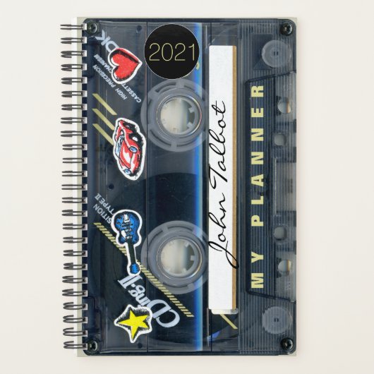 レトロT3オーディオテープミュージック引用文パーソナライズされたPL プランナー手帳 (正面)