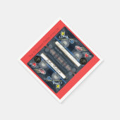 レトロT3オーディオテープ50thバースデーパーティー紙N スタンダードカクテルナプキン (角)