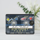 レトロT3カセットテープ50th誕生日パーティーInv 招待状 (スタンド正面)