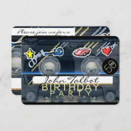レトロT3カセットテープ50th誕生日パーティーInv 招待状