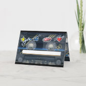 レトロT3 Audiotape 50th birthday recto-verso名前 カード (裏面)