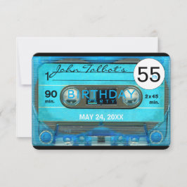 レトロT4オーディオテープ55thバースデーパーティーへの招待 招待状