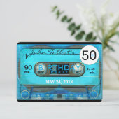 レトロT4カセットテープ50th誕生日パーティーInv 招待状 (スタンド正面)