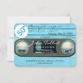 レトロT4カセットテープ50th誕生日パーティーInv 招待状 (裏面)