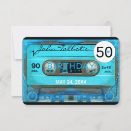 レトロT4カセットテープ50th誕生日パーティーInv 招待状