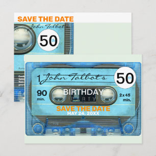 レトロT4 Audiotape 50th誕生日を保存PoC インビテーションポストカード