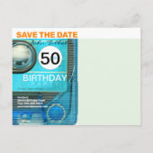 レトロT4 Audiotape 50th誕生日を保存PoC インビテーションポストカード (裏面)