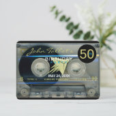 レトロT5カセットテープ50th誕生日パーティーInv 招待状 (スタンド正面)