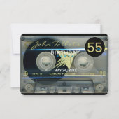 レトロT5録音テープ第55誕生日のパーティの招待状 招待状 (正面)