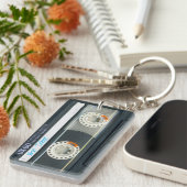 レトロT6オーディオテープ混載カセッパーソナライズされたトK キーホルダー (正面右)