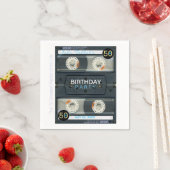 レトロT6オーディオテープ50thバースデーパーティー紙N スタンダードカクテルナプキン (インサイチュ)