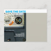 レトロT6オーディオテープ50th誕生日パーティーはがき インビテーションポストカード (裏面)