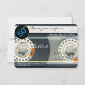 レトロT6カセットテープ50th誕生日パーティーInv 招待状 (裏面)