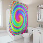 レトロTieDyeヒッピーサイケデリック70カラフルs シャワーカーテン (インサイチュ)