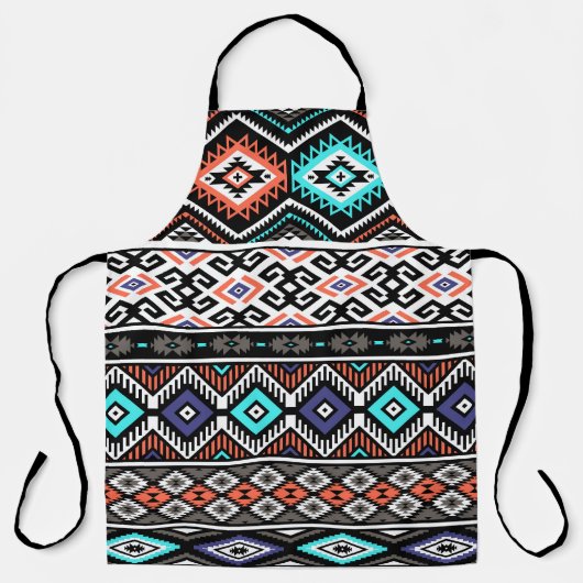 レトロTribal Navajo：幾何学的シームレス。 エプロン (正面)