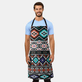レトロTribal Navajo：幾何学的シームレス。 エプロン (着用した状態)