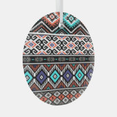 レトロTribal Navajo：幾何学的シームレス。 ガラスオーナメント (正面右)