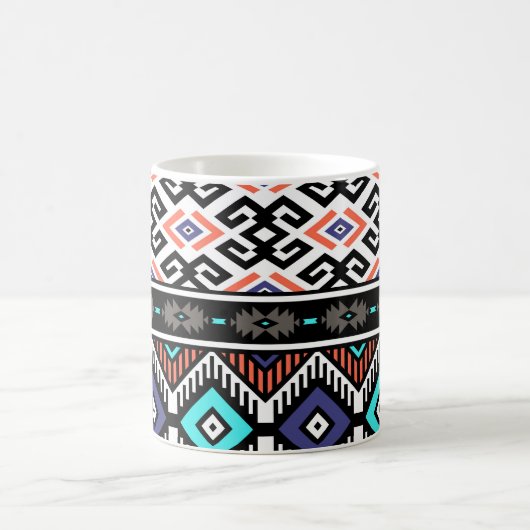 レトロTribal Navajo:幾何学的シームレス。 コーヒーマグカップ (中央)