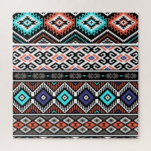 レトロTribal Navajo:幾何学的シームレス。 ジグソーパズル (縦)
