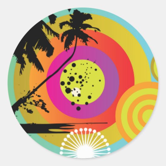 レトロTropix Businessスタンプ ラウンドシール (正面)