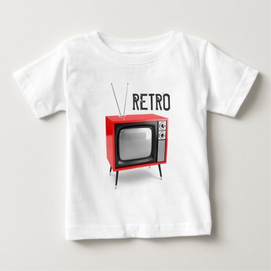 レトロTVの幼児のワイシャツ ベビーTシャツ (正面)