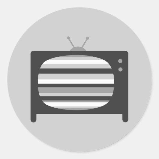 レトロTVスタンプ ラウンドシール (正面)