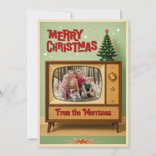 レトロTVフォト クリスマスカード (正面)