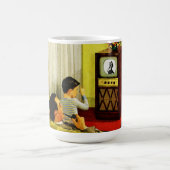 レトロTV家族の飲むマグ コーヒーマグカップ (中央)