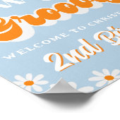 レトロTwo Groovy Boys 2nd Birthday Welcome ポスター (角)