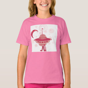 レトロUFOの女の子 Tシャツ