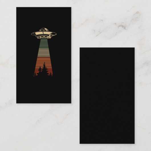 レトロUFO拉致森林エイリアン宇宙船 名刺 (正面/裏面)