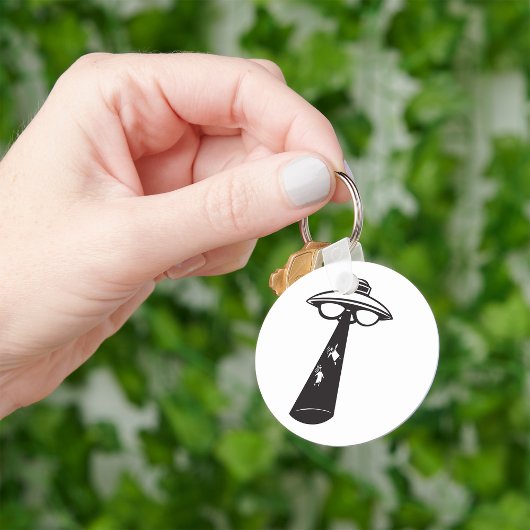 レトロUFO誘拐図エイリアンSci-Fi キーホルダー