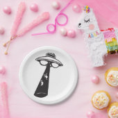 レトロUFO誘拐図エイリアンSci-Fi ペーパープレート (パーティー)