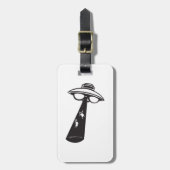 レトロUFO誘拐図エイリアンSci-Fi ラゲッジタグ (正面縦)