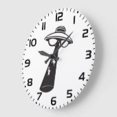 レトロUFO誘拐図エイリアンSci-Fi ラージ壁時計 (傾斜)